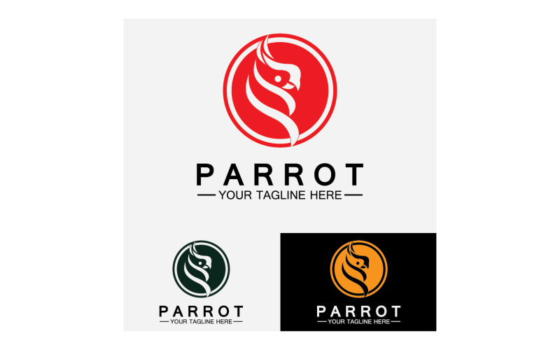 Bird Parrot head logo vector v47 Logo Template