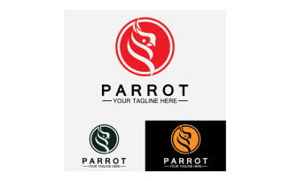 Bird Parrot head logo vector v47