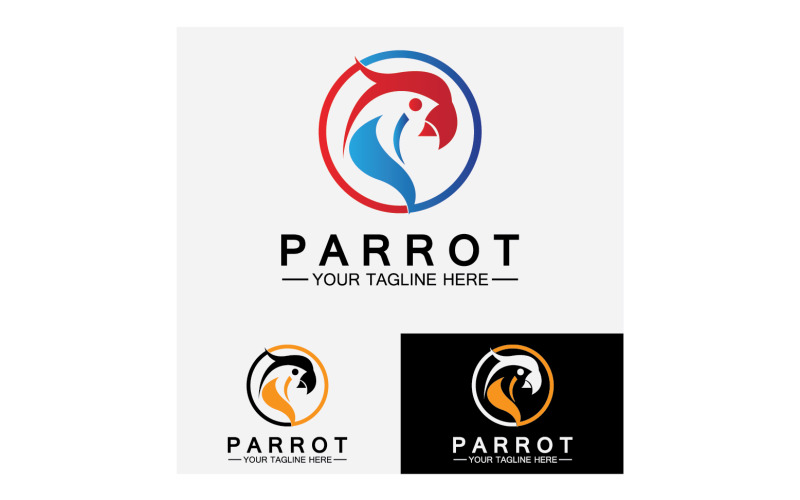 Bird Parrot head logo vector v49 Logo Template