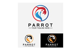 Bird Parrot head logo vector v49