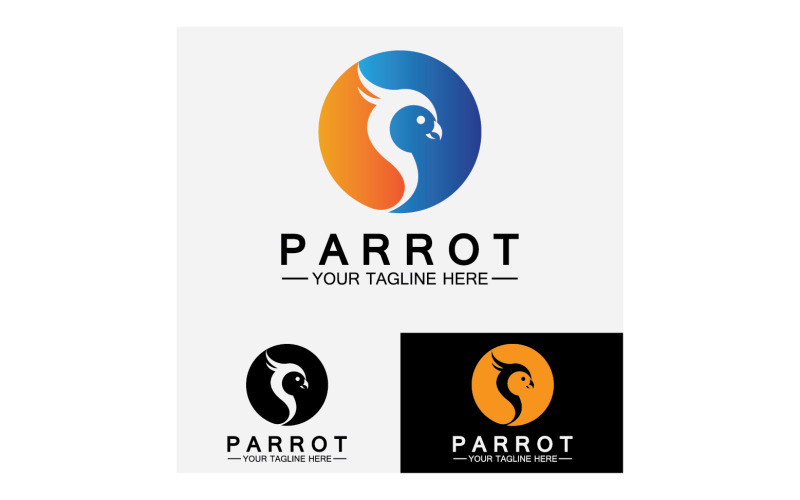 Bird Parrot head logo vector v50 Logo Template