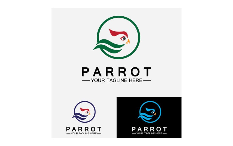Bird Parrot head logo vector v51 Logo Template