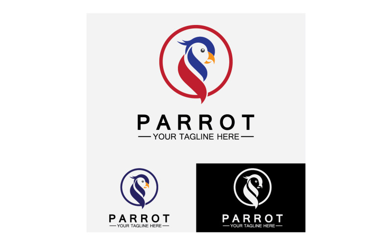Bird Parrot head logo vector v52 Logo Template