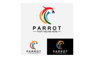 Bird Parrot head logo vector v6