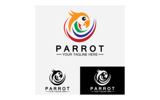 Bird Parrot head logo vector v7
