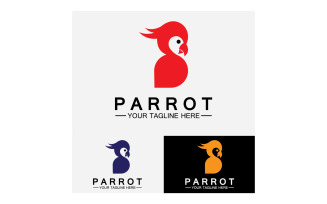 Bird Parrot head logo vector v9
