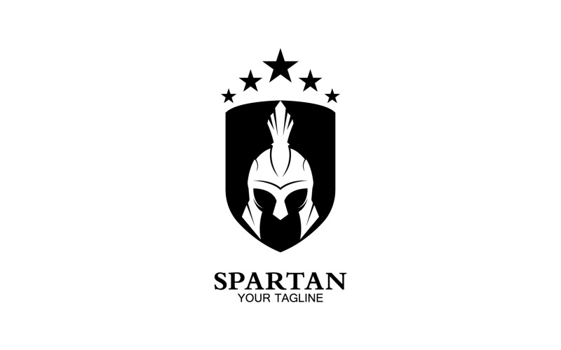 Spartan helmet gladiator icon logo vector v36 Logo Template