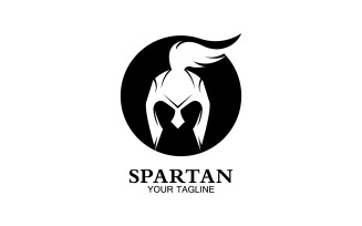 Spartan helmet gladiator icon logo vector v44