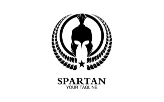 Spartan helmet gladiator icon logo vector v50