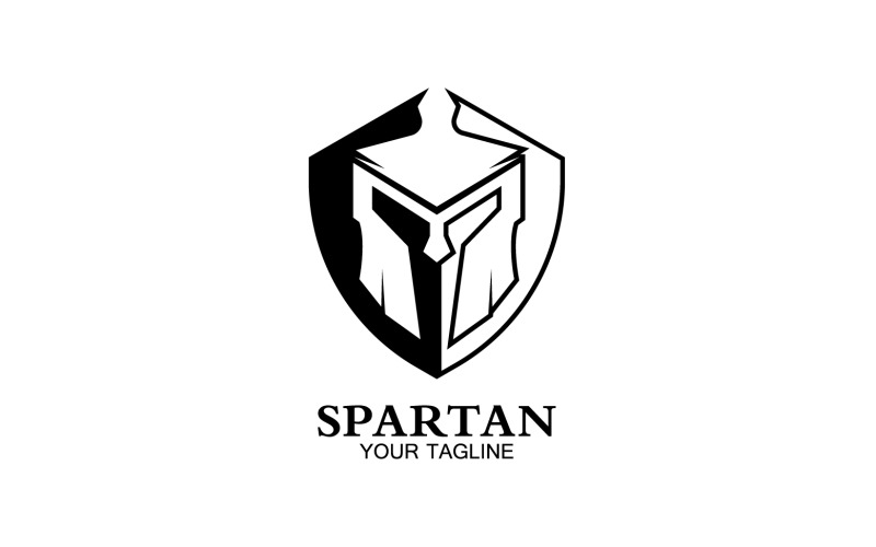 Spartan helmet gladiator icon logo vector v58 Logo Template