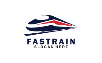 Faster train transportation icon logo v10