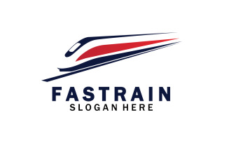 Faster train transportation icon logo v12