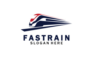Faster train transportation icon logo v14
