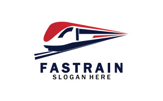 Faster train transportation icon logo v15