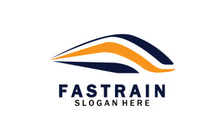 Faster train transportation icon logo v18