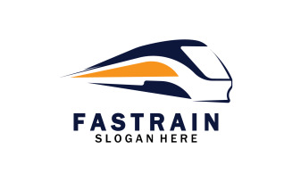 Faster train transportation icon logo v19