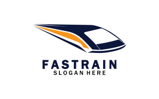 Faster train transportation icon logo v21
