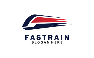 Faster train transportation icon logo v22