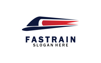 Faster train transportation icon logo v25