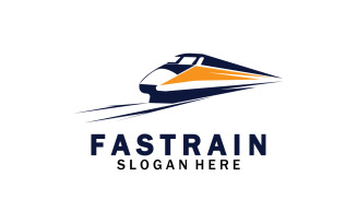 Faster train transportation icon logo v26