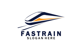 Faster train transportation icon logo v27
