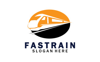 Faster train transportation icon logo v29
