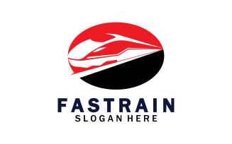 Faster train transportation icon logo v31