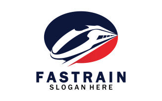 Faster train transportation icon logo v32