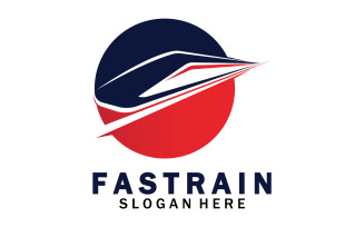 Faster train transportation icon logo v33