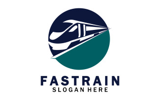 Faster train transportation icon logo v35