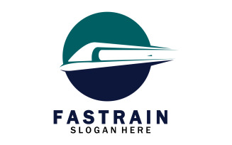 Faster train transportation icon logo v37