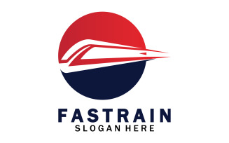 Faster train transportation icon logo v38