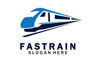 Faster train transportation icon logo v4