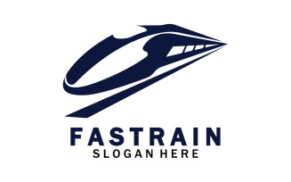 Faster train transportation icon logo v5