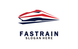 Faster train transportation icon logo v6