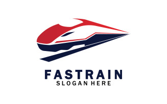 Faster train transportation icon logo v7