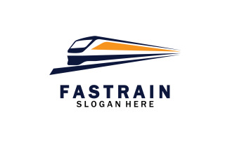 Faster train transportation icon logo v9