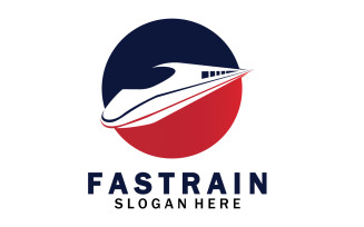 Faster train transportation icon logo v36