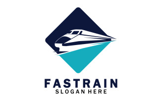Faster train transportation icon logo v45
