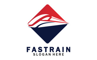 Faster train transportation icon logo v46