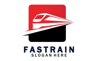 Faster train transportation icon logo v53