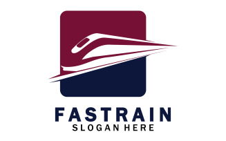 Faster train transportation icon logo v54