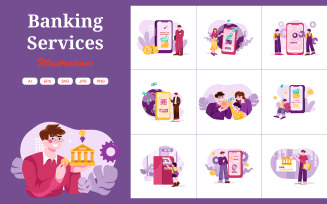 M400_ Banking Services Illustration Pack