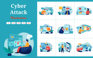 M406_ Cyber Attack Illustration Pack