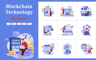 M427_ Blockchain Technology Illustration Pack