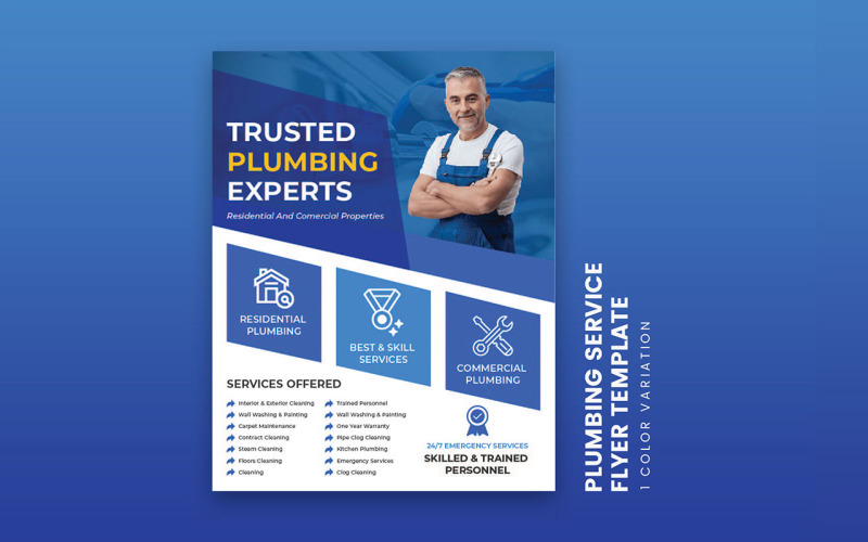 Multipurpose Flyer Ad Design for Plumbing Service l Painting Service l Cleaning Service Corporate Identity