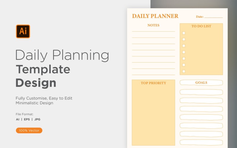 Daily Planner Sheet Design 02 Vector Graphic