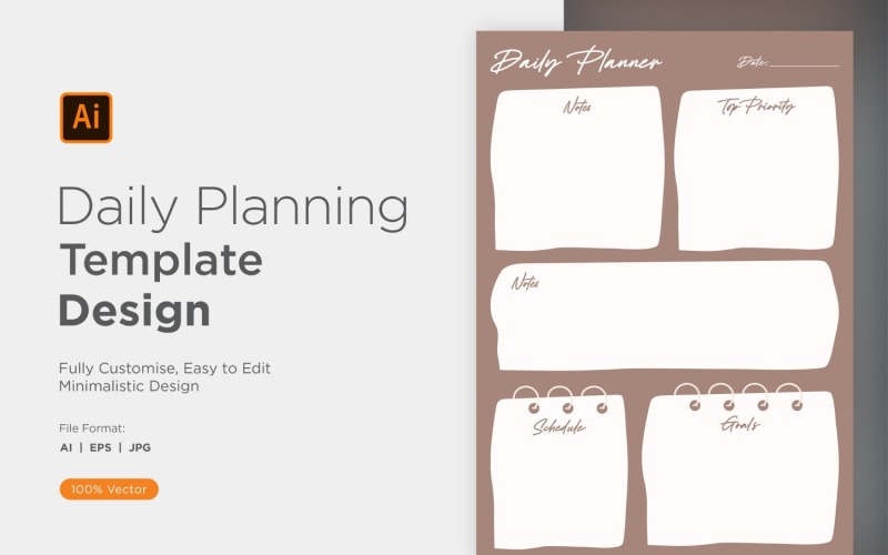 Daily Planner Sheet Design 05 Vector Graphic