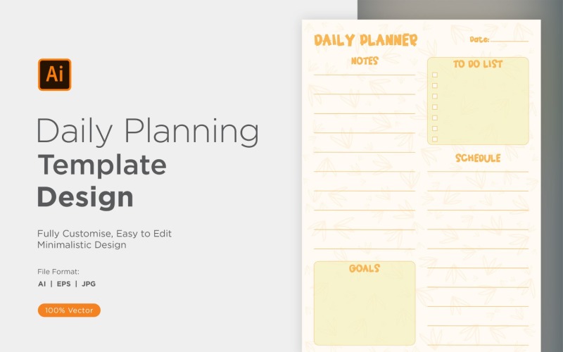 Daily Planner Sheet Design 07 Vector Graphic