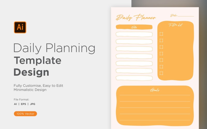 Daily Planner Sheet Design 09 Vector Graphic